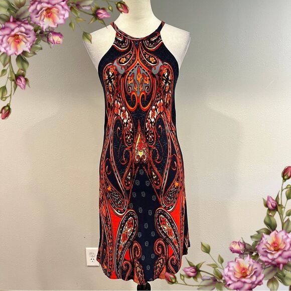 Lascana sleeveless Paisley Halter mini Dress size extra small - Picture 1 of 10